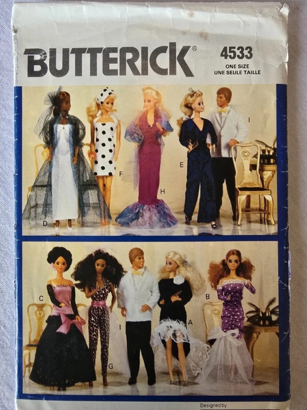Vintage Butterick 4533 Pattern Barbie Ken Party Dresses -CUT/COMPLETE